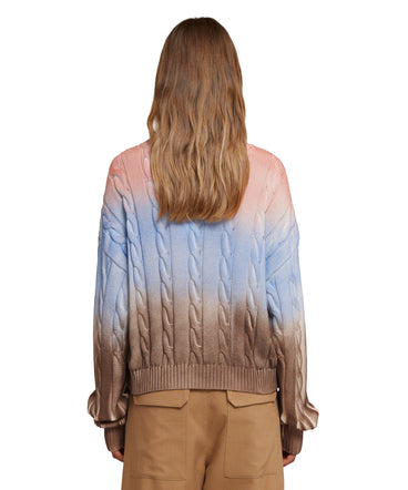 Braided cotton shirt with faded treatment