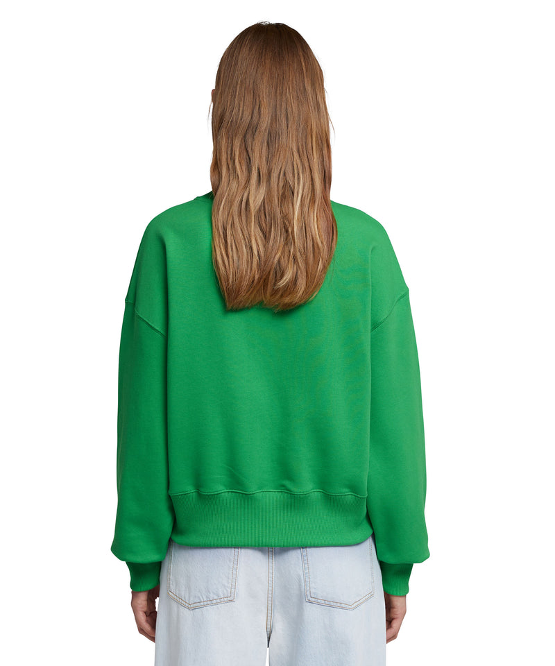 Sweatshirt with new brushstroke logo GREEN Women 