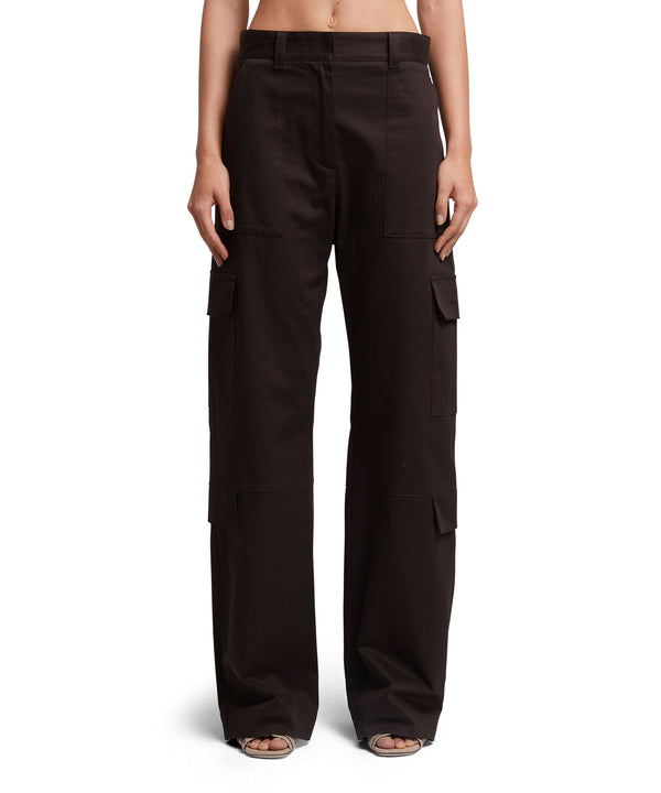 Stretch cotton gabardine cargo pants