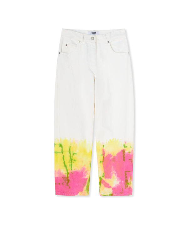 Bull cotton pants with tie-dye treatment