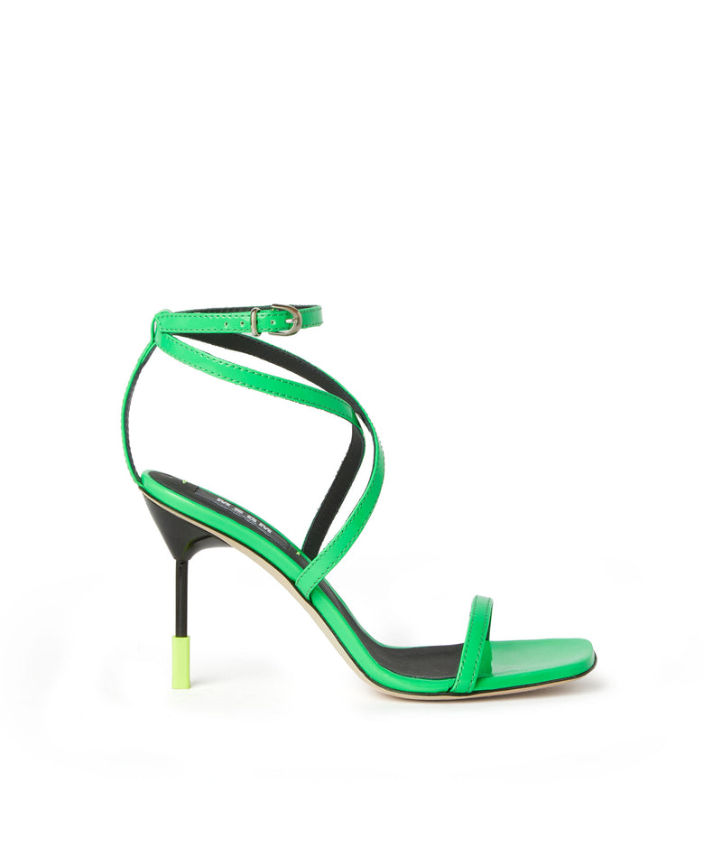 Sandal with "Iconic MSGM" heel FLUO GREEN Women 