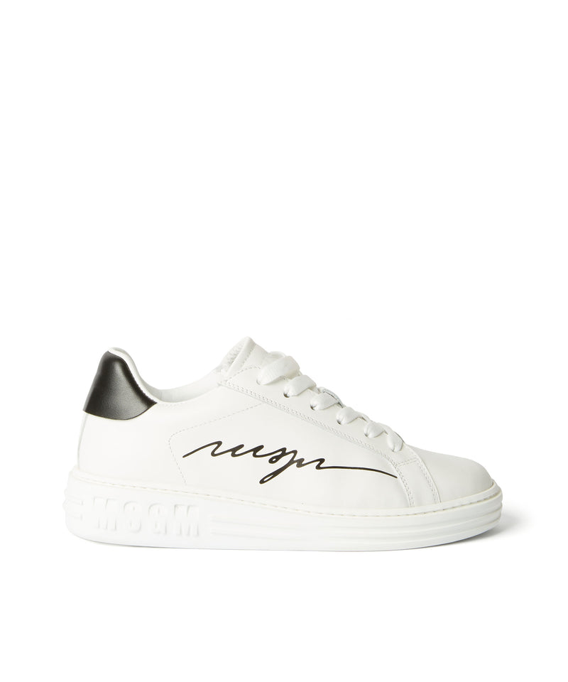 "Iconic" sneakers with cursive logo BLACK Women 