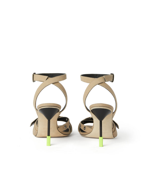 Sandal with "Iconic MSGM" heel with buckle and eyelets