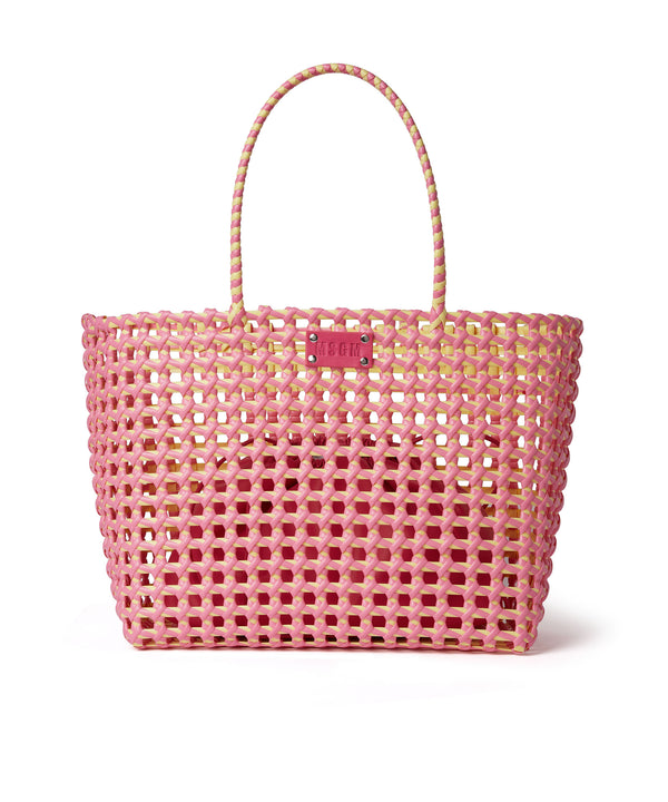 Large woven tote bag with logo