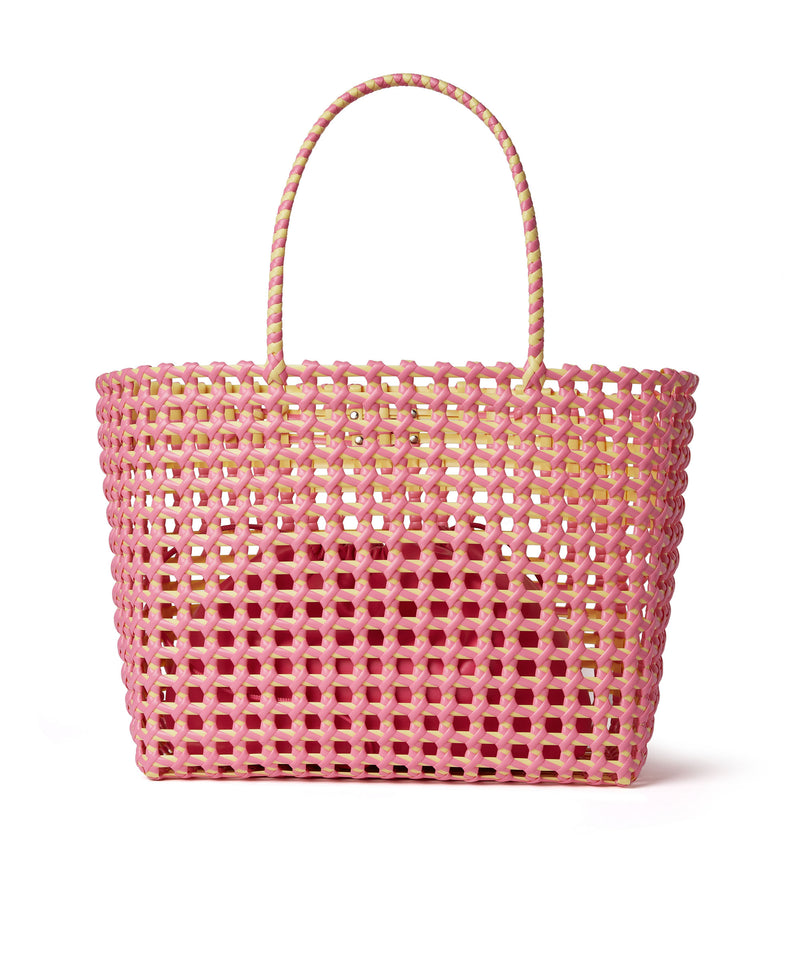 Large woven tote bag with logo PINK Women 