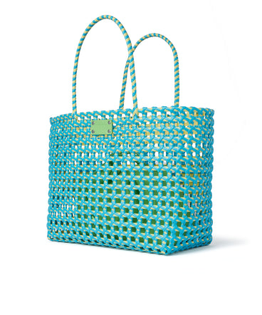 Large woven tote bag with logo