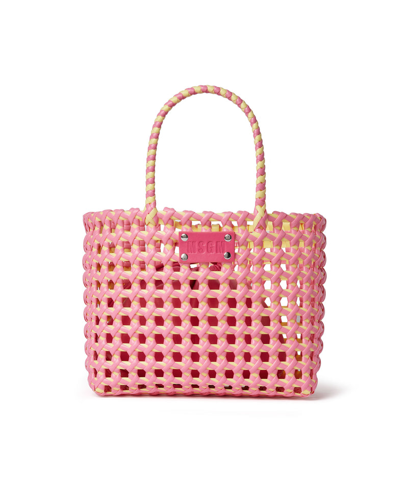 Tote intrecciata con logo ROSA Donna 