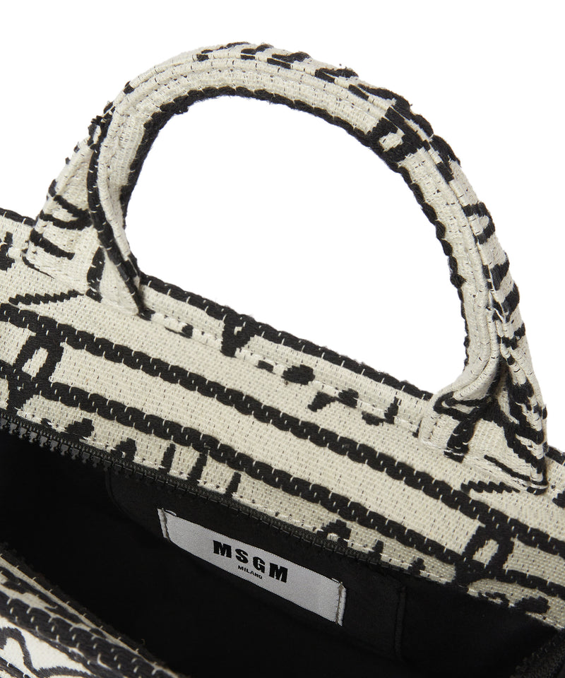 Small anvas tote bag with jacquard logo BEIGE Women 