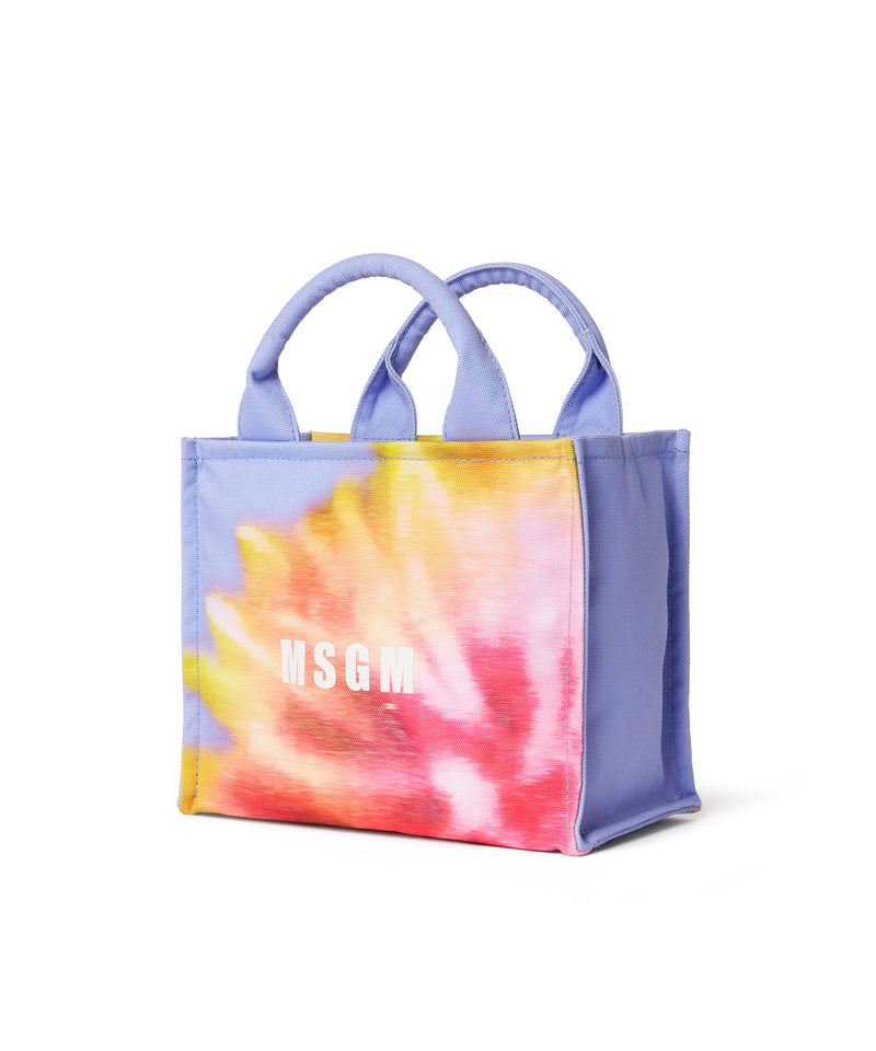 Small canvas tote bag with daisy print LIGHT BLUE Women 