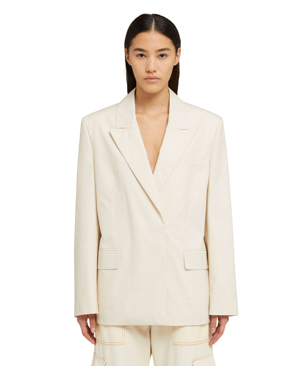 Poplin cotton single-breasted jacket