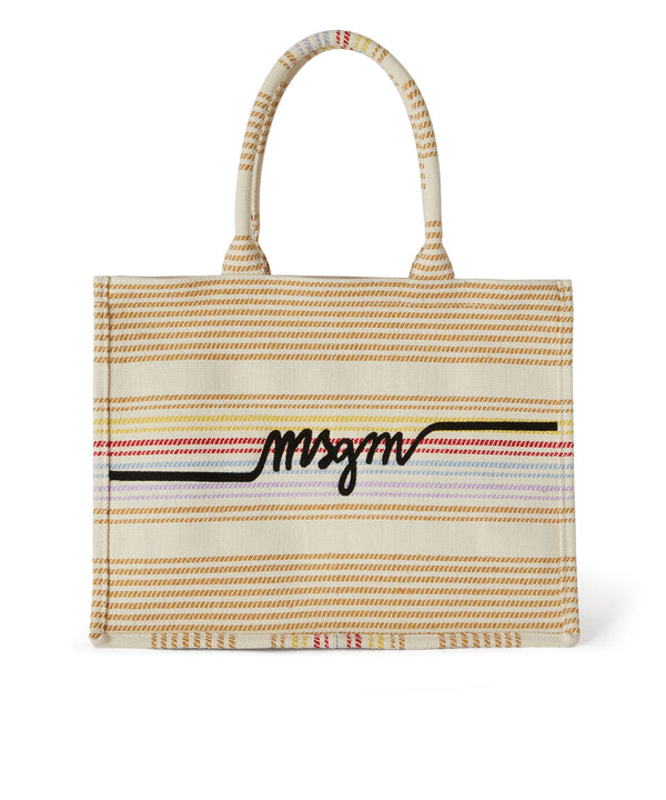 Cotton canvas tote with embroidered logo