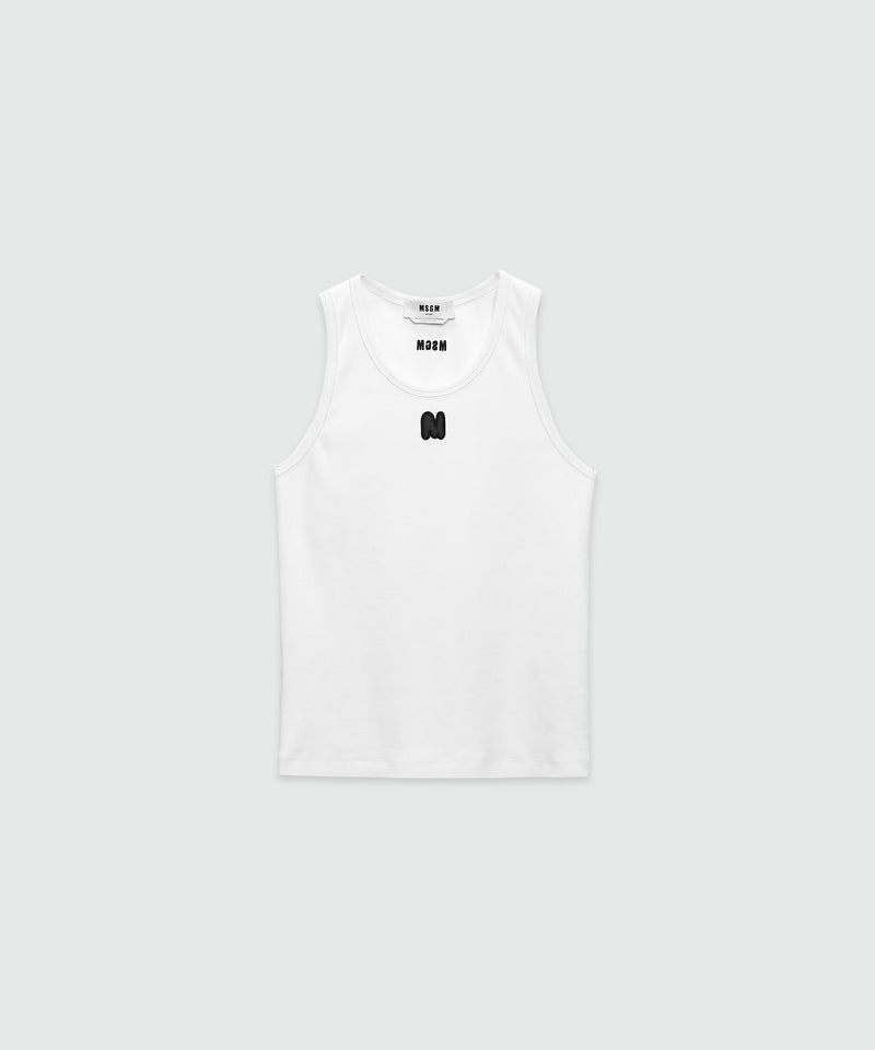 Ribbed jersey "TheMwave" tank top WHITE Men 