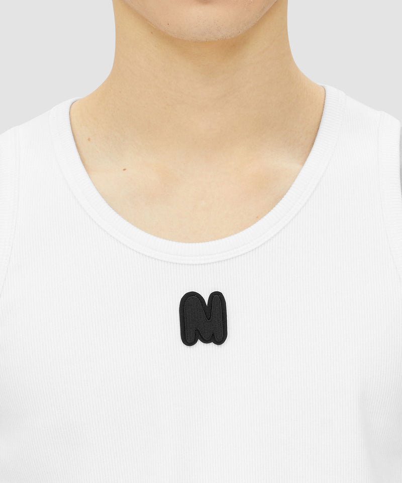 Ribbed jersey "TheMwave" tank top WHITE Men 