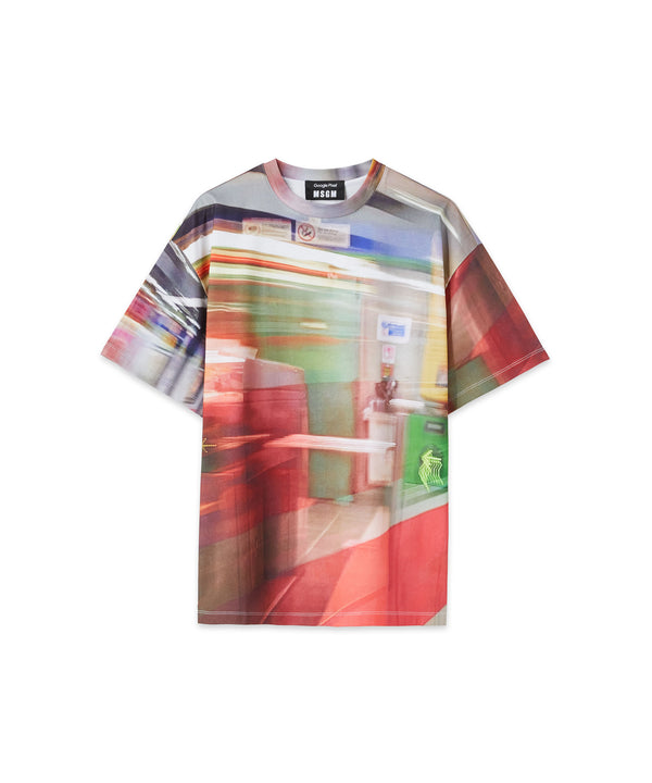 T-shirt MSGM x Google Pixel con stampa "Daily Metro" all-over