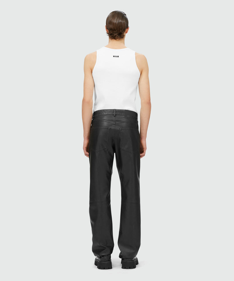 Pre washed faux leather pants MSGM Official