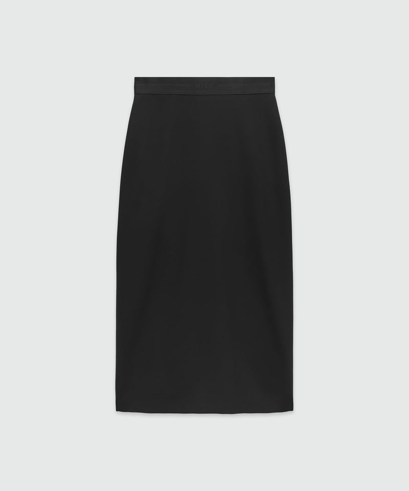 Black wool pencil skirt with slit NERO Donna 