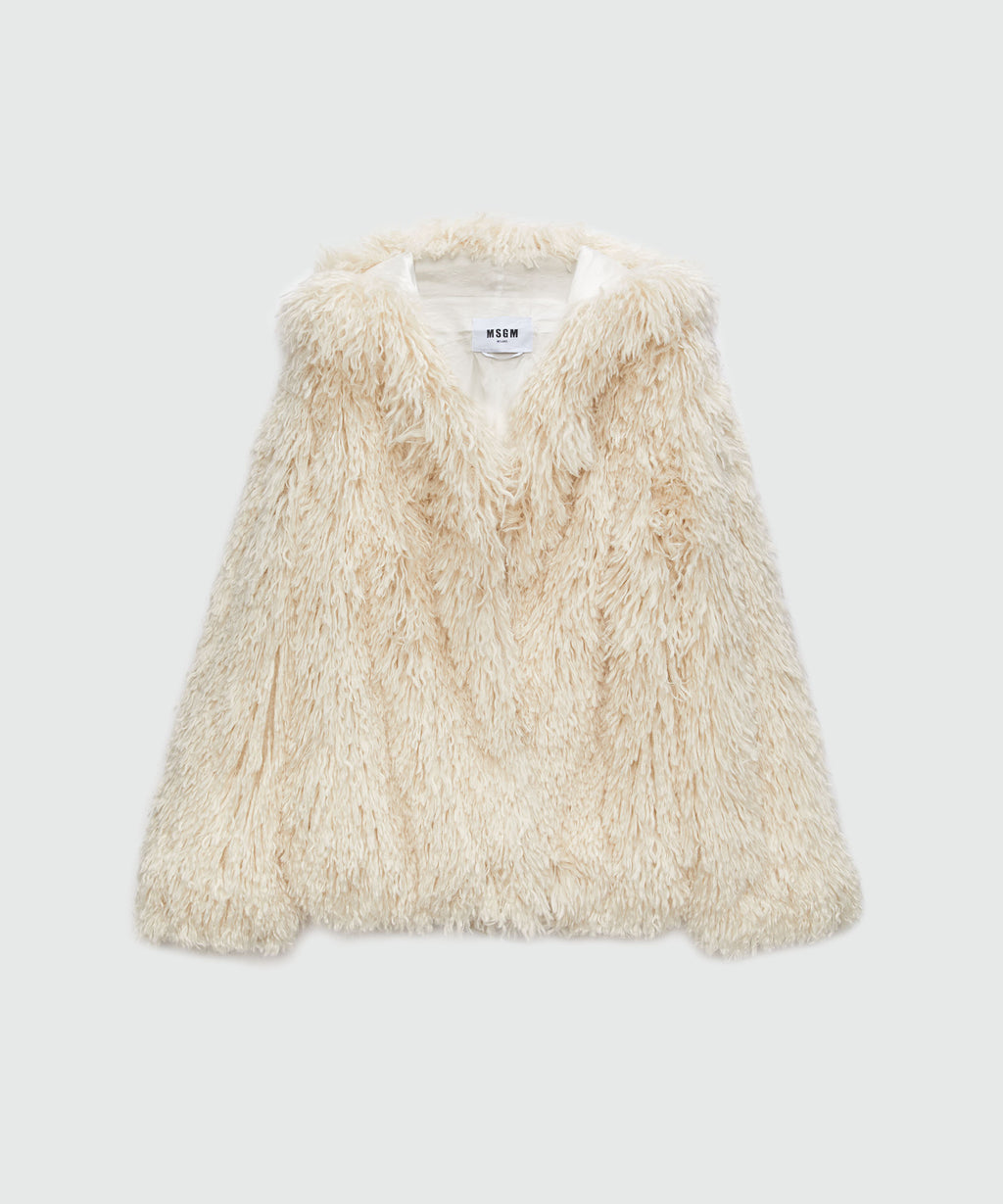 CHINCHILLA SKIN SNOW WHITE LONG HAIR SHORT JACKET L1,7 P/K 24M4910 – MANZARI