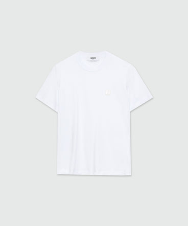 White jersey T-shirt with Mwave logo