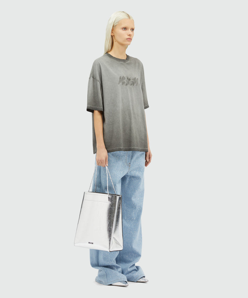 Wide-leg glitter denim pants - MSGM Official Wide-leg glitter denim pants - MSGM Official