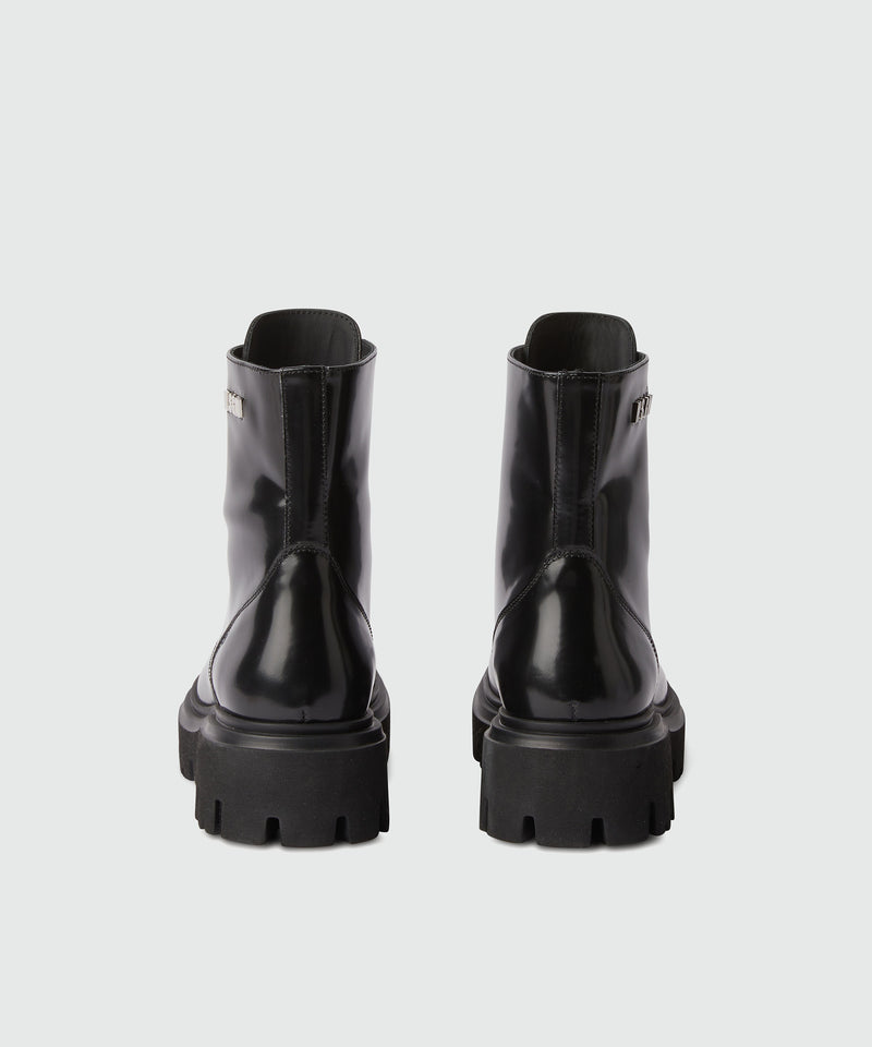 Brushed leather ankle boots BLACK Women 