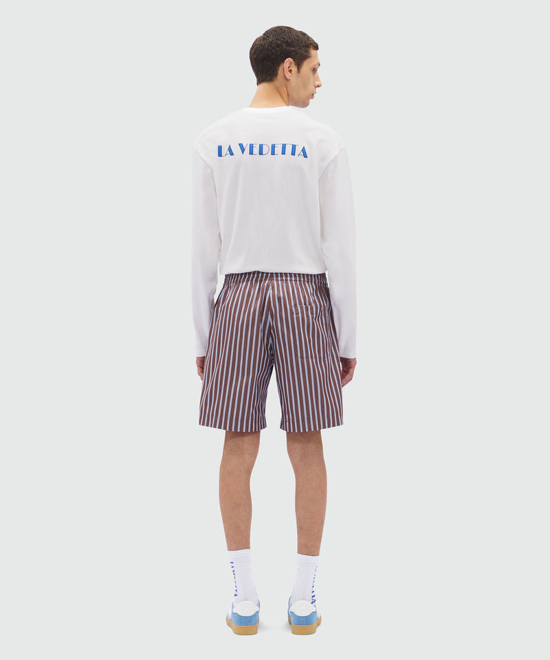 Bermuda in popeline gessato 30 Uomo 