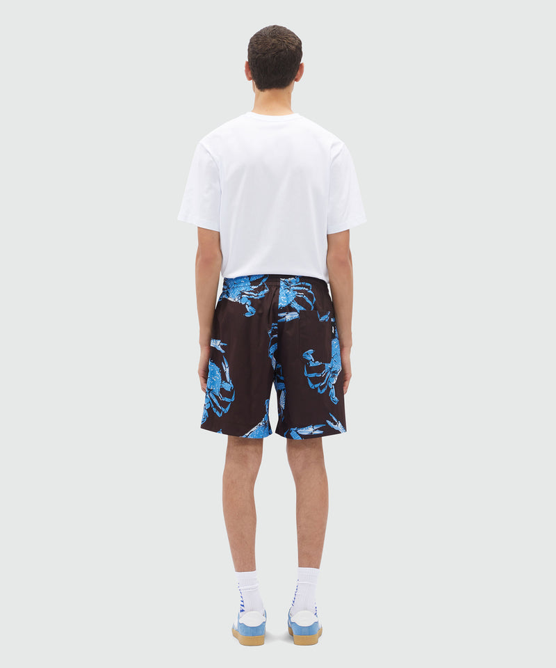Bermuda in popeline nero stampa "King crab" 30 Uomo 