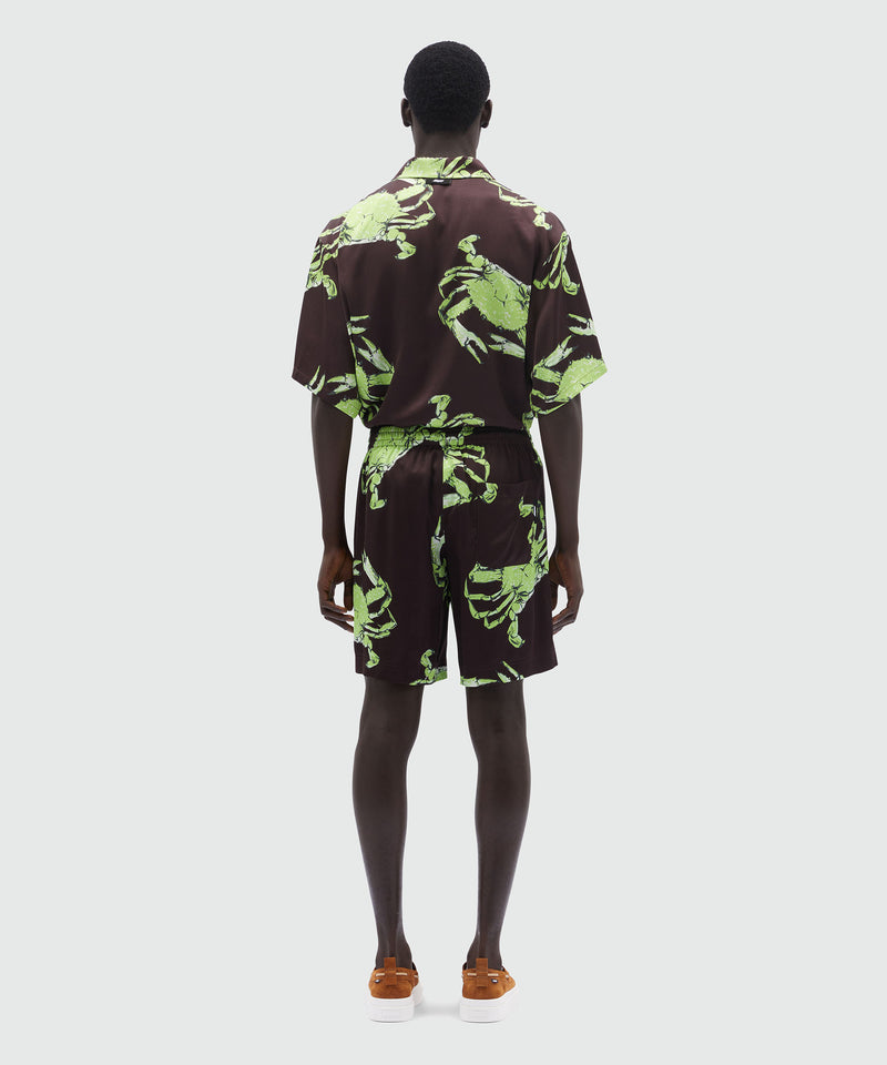Bermuda in popeline nero stampa "King crab" 30 Uomo 