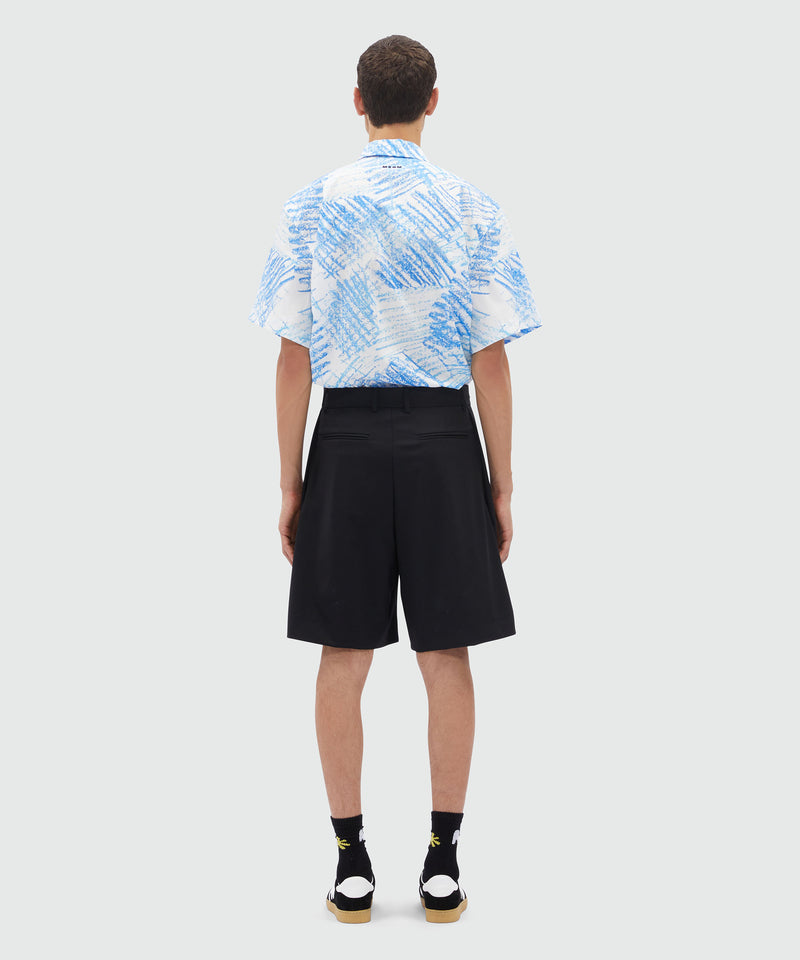 Bermuda in frescolana nero Nero Uomo 
