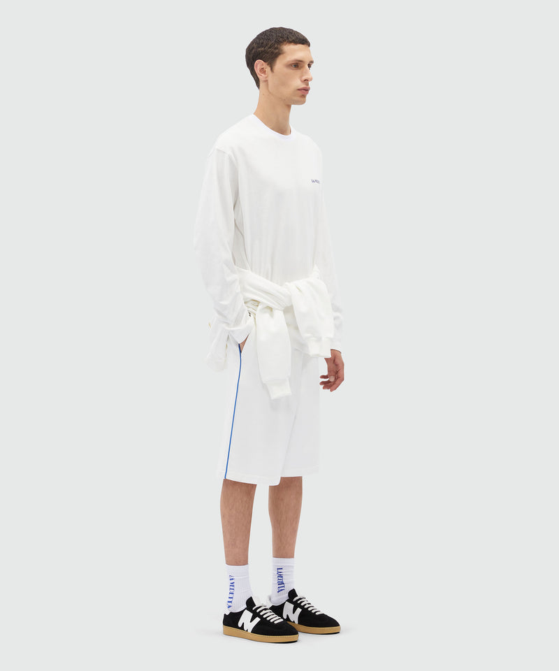White jersey Bermuda shorts with "TheMwave" logo OFF WHITE Men 