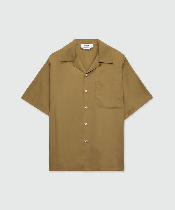 Shirt in brown fluid fabric