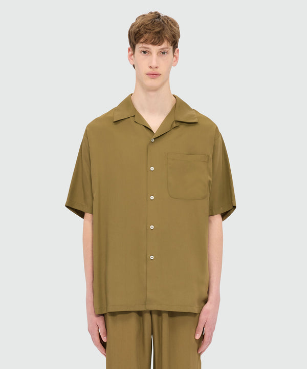 Shirt in brown fluid fabric