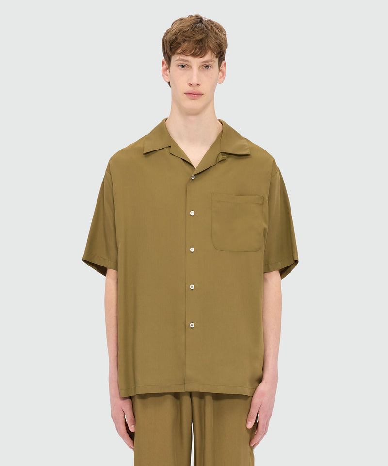 Shirt in brown fluid fabric YELLOW Men 