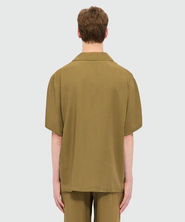 Shirt in brown fluid fabric