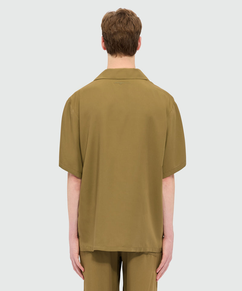 Shirt in brown fluid fabric YELLOW Men 