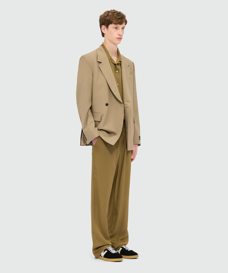 Shirt in brown fluid fabric YELLOW Men 