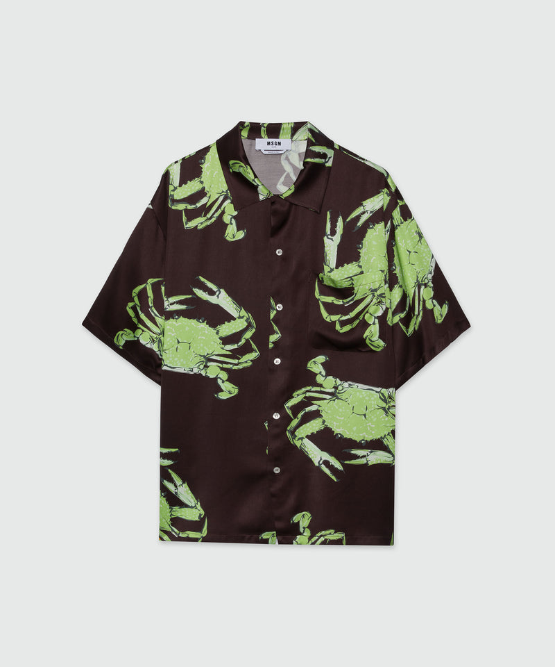 Camicia in tessuto fluido stampa "King crab" 30 Uomo 
