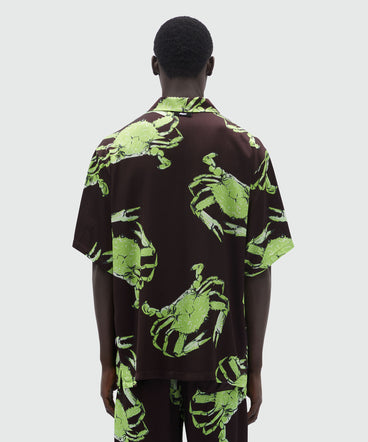 Camicia in tessuto fluido stampa "King crab"