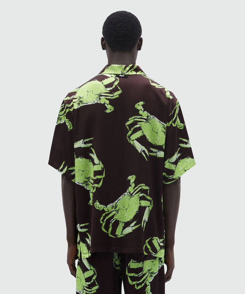 Camicia in tessuto fluido stampa "King crab" 30 Uomo 