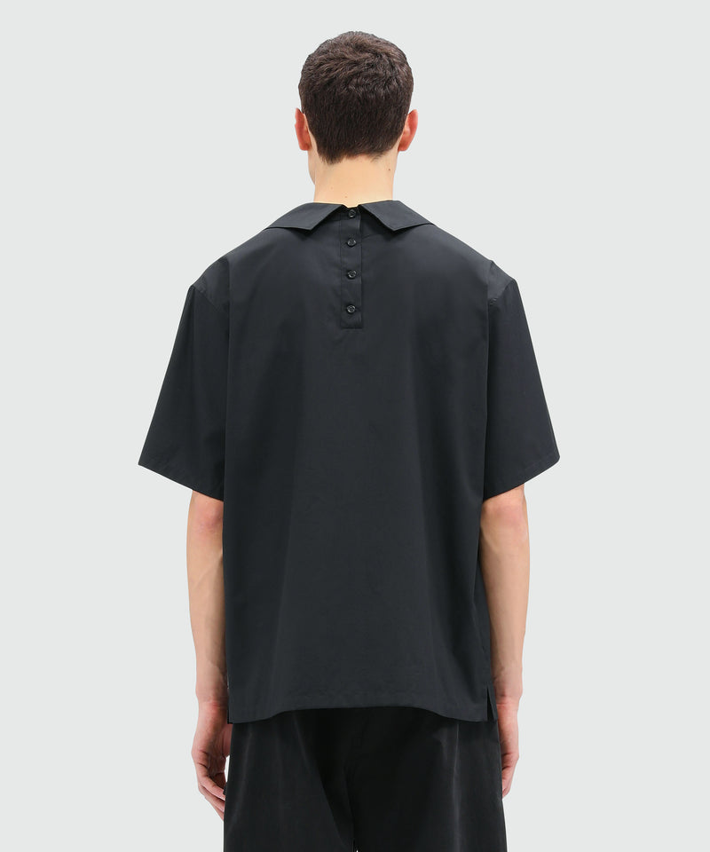 Black poplin shirt with Luke Edward Hall x MSGM embroidery Black Men 