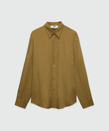 Brown fluid viscose shirt