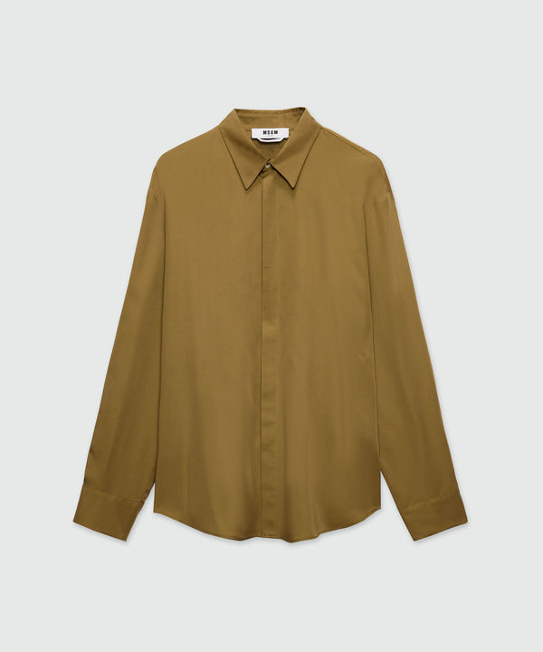 Brown fluid viscose shirt
