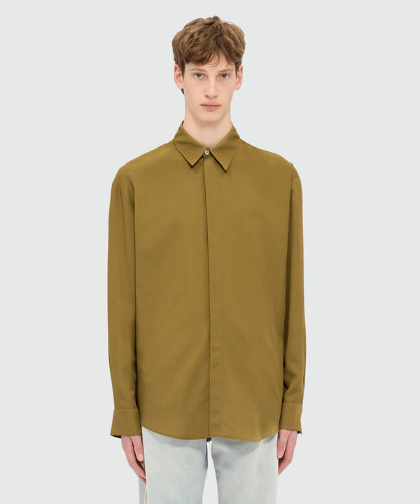 Brown fluid viscose shirt