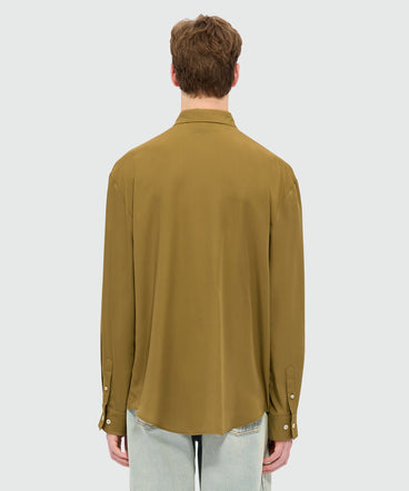 Brown fluid viscose shirt