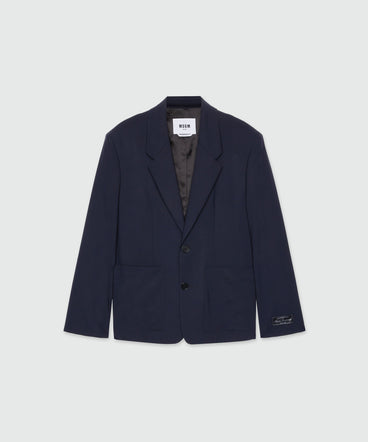 Giacca sartoriale in frescolana blu MSGM Tailoring