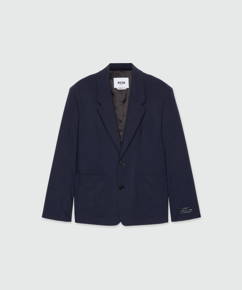Giacca sartoriale in frescolana blu MSGM Tailoring 88 Uomo 