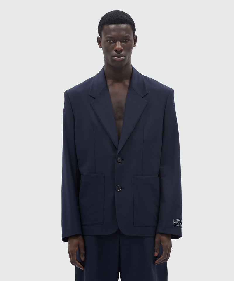 Giacca sartoriale in frescolana blu MSGM Tailoring 88 Uomo 