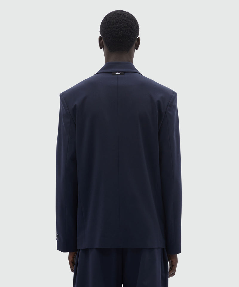 Giacca sartoriale in frescolana blu MSGM Tailoring 88 Uomo 