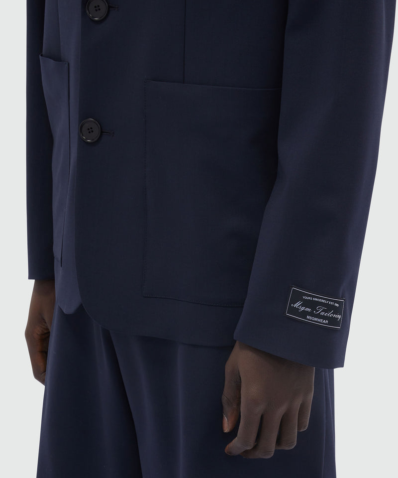 Giacca sartoriale in frescolana blu MSGM Tailoring 88 Uomo 