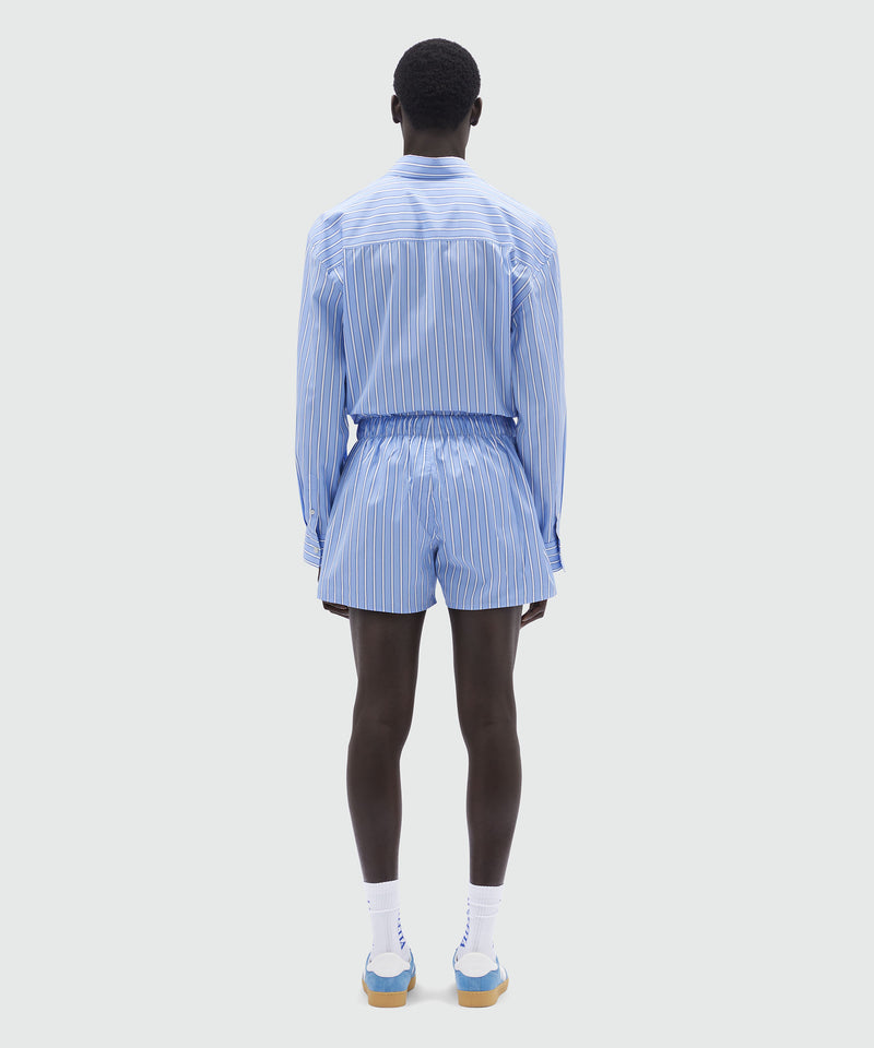 Striped light blue poplin boxer shorts LIGHT BLUE Men 