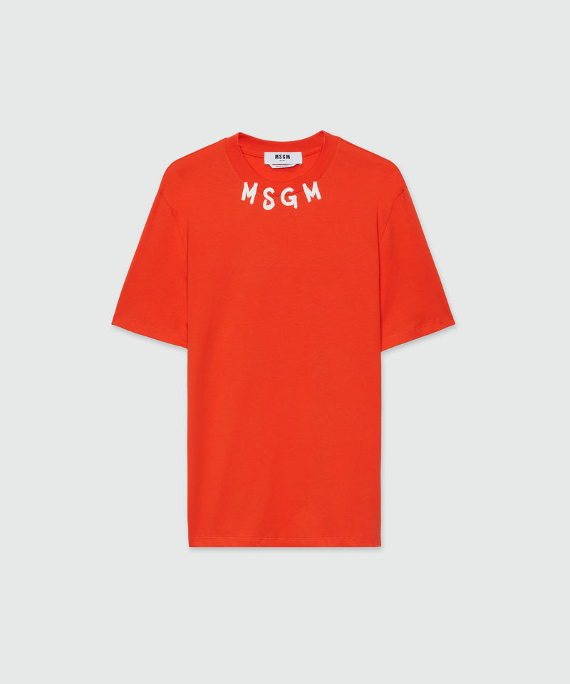 Coral jersey T-Shirt with brushed logo RED Men 